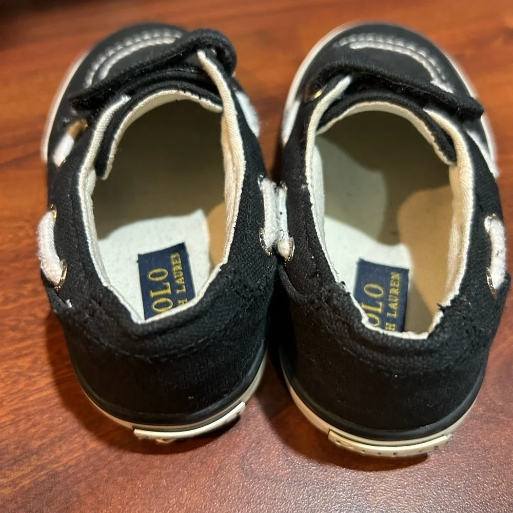 Polo by Ralph Lauren Kids Black Canvas Shoes Little Kid Sz 9